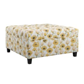 Wallace & Bay Foria Yellow Floral Storage Ottoman