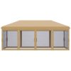 Pop Up Canopy Party Tent with Netting 10' x 20' Beige -AS