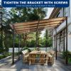 10' x 10' Outdoor Pergola Gazebo,Wall-Mounted Lean to Metal Awning Gazebo with Roof,Large Heavy Duty for Patio,Decks,Backyard