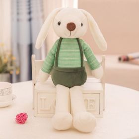 Easter Bunny Plush Toy Cute Dangle Ear Rabbit Doll Pillow Children's Gift (Color: Green Clothes, Items: 15.75 inch)