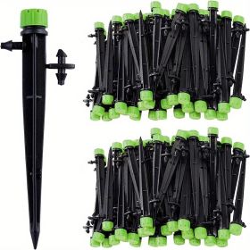 20pcs/50pcs Drip Emitters Perfect For 4/7mm Tube PE Pipe; 8 Holes; Adjustable 360 Degree Water Flow Irrigation Drippers On Stake For Flower Bed; (Color: Green, Quantity: 20pcs)