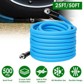 25FT/50FT 5/8" Non-Expanding Flexible Garden Hose Heavy Duty PVC Water Hose Leak-Resistant Kink-Free All-weather Burst 500PSI GPCT5415 (size: 50ft)