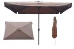 10 x 6.5ft Rectangular Patio Umbrella Outdoor Market Umbrellas with Crank and Push Button Tilt for Garden Swimming Pool Market RT