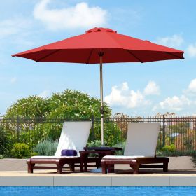 9FT Patio Umbrella, Outdoor Table Umbrella with Push Button Tilt and Crank, UV Protection Waterproof Market Sun Umbrella with 8 Sturdy Ribs for Garden (Color: as Pic)