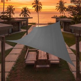Artpuch Custom Size Dark Grey Sun Shade Sail Triangle Canopy 185 GSM Durable Fabric UV Block Awning for Outdoor Patio Garden Backyard (Customized (Color: Dark Grey, size: 16'X25')