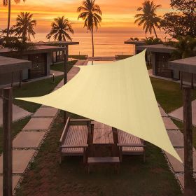 Artpuch Custom Size Beige Sun Shade Sail Triangle Canopy 185 GSM Durable Fabric UV Block Awning for Outdoor Patio Garden Backyard (Customized Ava (Color: Beige, size: 15'x18')