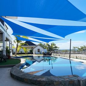 Artpuch Custom Size Sky Blue Sun Shade Sail Triangle Canopy 185 GSM Durable Fabric UV Block Awning for Outdoor Patio Garden Backyard (Customized Avail (Color: Sky Blue, size: 08x12x14.4)