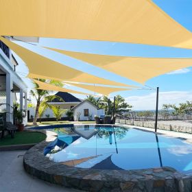Artpuch Custom Size 5'X7'X7' Sand Sun Shade Sail Triangle Canopy 185 GSM Durable Fabric UV Block Awning for Outdoor Patio Garden Backyard (Custom (size: 07X15X15)