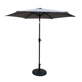 8.8 feet Outdoor Aluminum Patio Umbrella, Patio Umbrella, Market Umbrella with 42 pounds Round Resin Umbrella Base, Push Button Tilt and Crank lift, G (Color: as Pic)