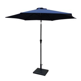 8.8 feet Outdoor Aluminum Patio Umbrella, Patio Umbrella, Market Umbrella with 42 Pound Square Resin Umbrella Base, Push Button Tilt and Crank lift, N (Color: as Pic)