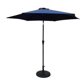8.8 feet Outdoor Aluminum Patio Umbrella, Patio Umbrella, Market Umbrella with 42 pounds Round Resin Umbrella Base, Push Button Tilt and Crank lift, N (Color: as Pic)