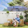 8.6FT Patio Umbrella, UPF 30+ Outdoor Market Umbrella, 2-Tier Vented Patio Table Umbrella with Crank 8 Ribs, Tiltable Porch Umbrella for Garden Deck P
