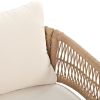 K&K 4-Piece Boho Rope Patio Furniture Set, Outdoor Furniture with Acacia Wood Table, Patio Conversation Set with Deep Seating & Thick Cushion for Back