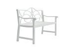 Outdoor Garden Patio Bench,Iron Metal Steel Frame Park Bench with Backrest and Armrest, Slatted Seat for Park, Yard & Porch, Balcony, Accommodates 2-3