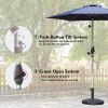 7.5FT Patio Umbrella, Outdoor Table Umbrella with Push Button Tilt and Crank, UV Protection Waterproof Market Sun Umbrella with 6 Sturdy Ribs for Gard