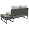 K&K 6-Pers Diamond Weave Patio Sectional Furniture Set with Extendable Coffee Table with Ice Bucket, Collapsible Seat,Conversation Set with Side Table