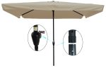 10 x 6.5ft Rectangular Patio Umbrella Outdoor Market Umbrellas with Crank and Push Button Tilt for Garden Swimming Pool Market RT