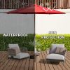 9FT Patio Umbrella, Outdoor Table Umbrella with Push Button Tilt and Crank, UV Protection Waterproof Market Sun Umbrella with 8 Sturdy Ribs for Garden