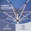 10FT Patio Umbrella, Outdoor Table Umbrella with Push Button Tilt and Crank, UV Protection Waterproof Market Sun Umbrella with 8 Sturdy Ribs for Garde