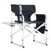 2-piece Padded Folding Outdoor Chair with Side Table and Storage Pockets,Lightweight Oversized Directors Chair for indoor, Outdoor Camping, Picnics an