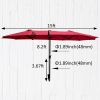 15Ftx9FtDouble-Sided Patio Umbrella Outdoor Market Table Garden Extra Large Waterproof Twin Umbrellas with Crank and Wind Vents for Garden Deck Backya