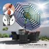 8.6FT Patio Umbrella, UPF 30+ Outdoor Market Umbrella, 2-Tier Vented Patio Table Umbrella with Crank 8 Ribs, Tiltable Porch Umbrella for Garden Deck P