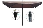 10 x 6.5ft Rectangular Patio Umbrella Outdoor Market Umbrellas with Crank and Push Button Tilt for Garden Swimming Pool Market RT