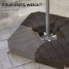 Outsunny 4 Piece Patio Cantilever Umbrella Base Weight Set, Outdoor Offset Umbrella Weights for Umbrella Stand, 132 lb. Capacity Water or 176 lb. Capa