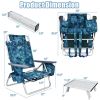 2 Packs 5-Position Outdoor Folding Backpack Beach Table Chair Reclining Chair Set