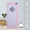 Full Size Portable Grey Steam Sauna tentPersonal Home Spa, with Steam Generator, Remote Control, Foldable Chair, Timer and PVC Pipe Connector Easy to