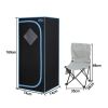Full Size Portable Grey Steam Sauna tentPersonal Home Spa, with Steam Generator, Remote Control, Foldable Chair, Timer and PVC Pipe Connector Easy to
