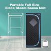 Full Size Portable Grey Steam Sauna tentPersonal Home Spa, with Steam Generator, Remote Control, Foldable Chair, Timer and PVC Pipe Connector Easy to