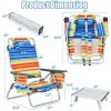 2 Packs 5-Position Outdoor Folding Backpack Beach Table Chair Reclining Chair Set