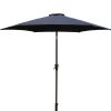 8.8 feet Outdoor Aluminum Patio Umbrella, Patio Umbrella, Market Umbrella with 42 pounds Round Resin Umbrella Base, Push Button Tilt and Crank lift, N