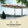 Outsunny Double-sided Patio Umbrella 9.5' Large Outdoor Market Umbrella with Push Button Tilt and Crank, 3 Air Vents and 12 Ribs, for Garden, Deck, Po