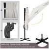 Outsunny 8FT Cantilever Patio Umbrella, Square Outdoor Offset Umbrella with 360° Rotation, Aluminum Hanging Umbrella with 3-Position Tilt, Crank & Cro