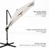 Outsunny 8FT Cantilever Patio Umbrella, Square Outdoor Offset Umbrella with 360° Rotation, Aluminum Hanging Umbrella with 3-Position Tilt, Crank & Cro