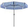 8.6FT Patio Umbrella, UPF 30+ Outdoor Market Umbrella, 2-Tier Vented Patio Table Umbrella with Crank 8 Ribs, Tiltable Porch Umbrella for Garden Deck P
