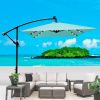 Rectangle 2x3M Outdoor Patio Umbrella Solar Powered LED Lighted Sun Shade Market Waterproof 6 Ribs Umbrella with Crank and Cross Base for Garden Deck