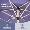 7.5FT Patio Umbrella, Outdoor Table Umbrella with Push Button Tilt and Crank, UV Protection Waterproof Market Sun Umbrella with 6 Sturdy Ribs for Gard