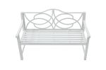 Outdoor Garden Patio Bench,Iron Metal Steel Frame Park Bench with Backrest and Armrest, Slatted Seat for Park, Yard & Porch, Balcony, Accommodates 2-3