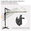 Outsunny 8FT Cantilever Patio Umbrella, Square Outdoor Offset Umbrella with 360° Rotation, Aluminum Hanging Umbrella with 3-Position Tilt, Crank & Cro